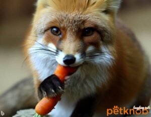 feed and fox eat carrot