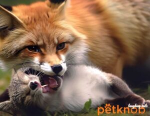 fox catch and eat cat
