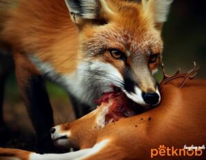 fox catch and eating deer