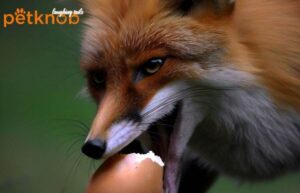 fox eating egg