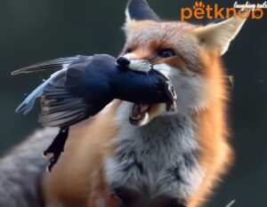 fox hunt and eating bird